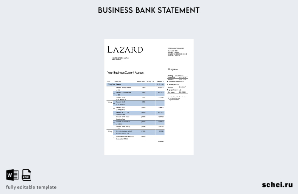 цифровая загрузка бизнес отчета Lazard Bank в формате Word и PDF шаблона
